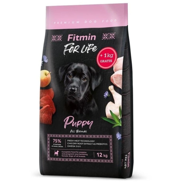 FITMIN Dog For Life Puppy Welpenfutter 12 + 1 kg