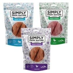 SIMPLY FROM NATURE Fleischstreifen Gemischte Geschmacksrichtungen Huhn, Ente, Kaninchen 3x80 g