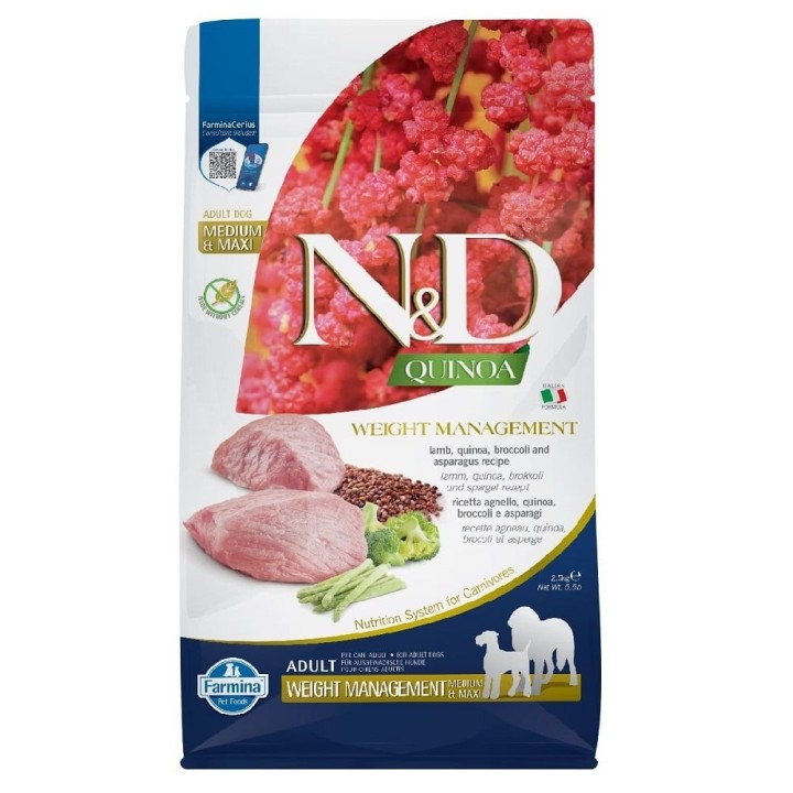FARMINA N&amp,D Quinoa Dog Adult medium maxi Weight management lamb, broccoli 2,5 kg