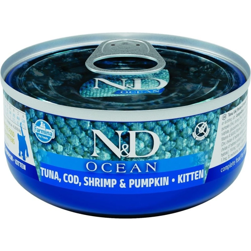 FARMINA N&amp,D Ocean Cat Kitten Tuna, cod, shrimp, pumpkin 70 g