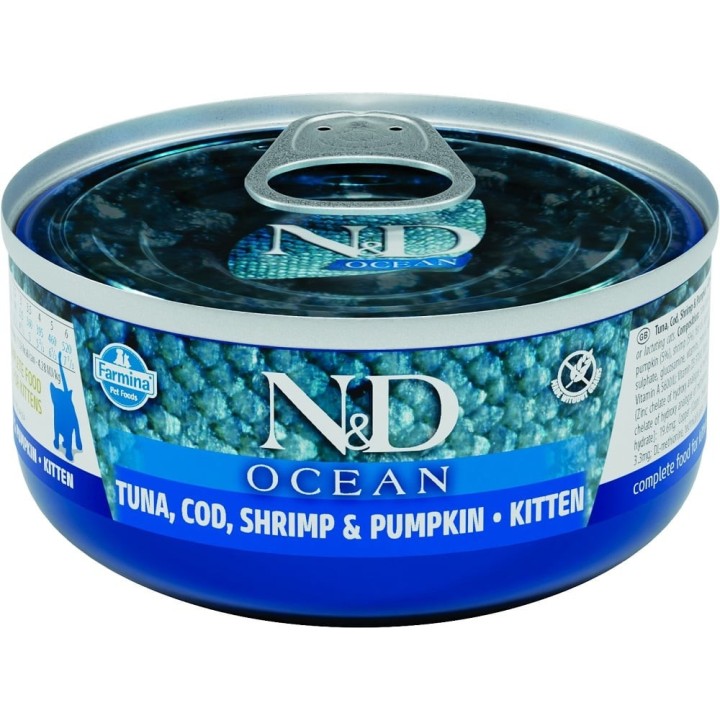 FARMINA N&amp,D Ocean Cat Kitten Tuna, cod, shrimp, pumpkin 70 g