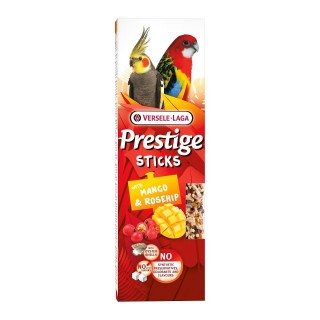 VERSELE-LAGA Prestige Sticks 2 Mango- und Hagebuttenflaschen für mittelgroße Papageien 140g