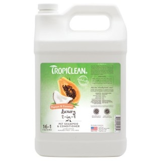 TROPICLEAN Papaya Coconut Shampoo and Conditioner 3.8L Shampoo und Conditioner für Hunde und Katzen