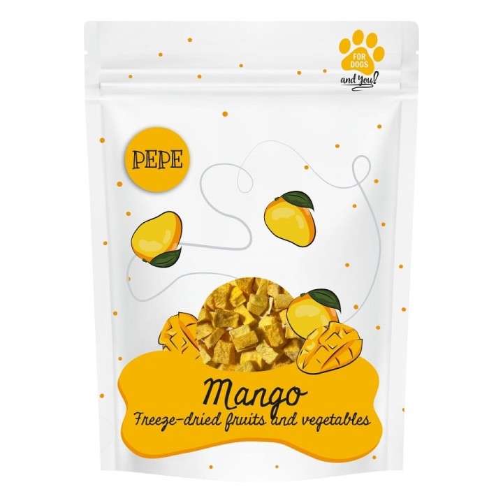 PAKA ZWIERZAKA PEPE Freeze-dried gefriergetrocknete Mangos für Hunde 20 g