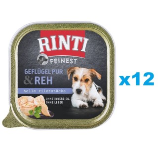 RINTI Feinest Poultry Pure&amp,Deer Geflügel und Hirsche 12x150 g