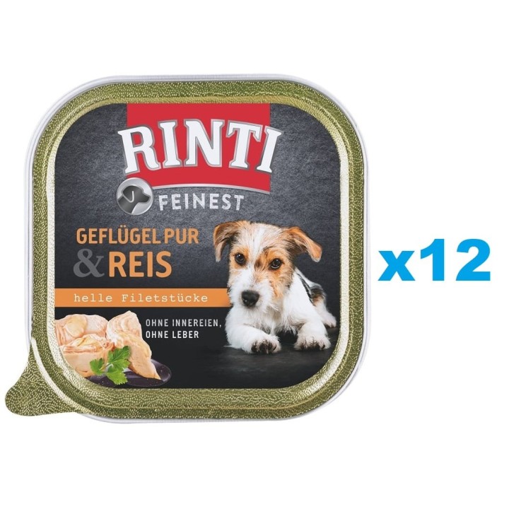 RINTI Feinest Poultry Pure&amp,Rice Geflügel und Reis 12x150 g