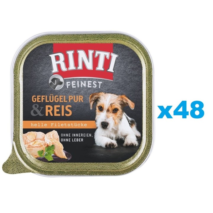 RINTI Feinest Poultry Pure&amp,Rice Geflügel und Reis 48x150 g