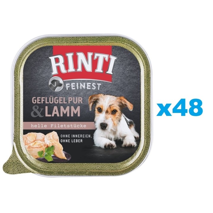 RINTI Feinest Poultry Pure&amp,Lamb Geflügel und Lamm 48x150 g