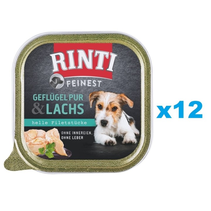 RINTI Feinest Poultry Pure&amp,Salmon Geflügel und Lachs 12x150 g