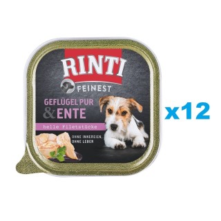 RINTI Feinest Poultry Pure&amp,Duck Geflügel und Ente 12x150 g