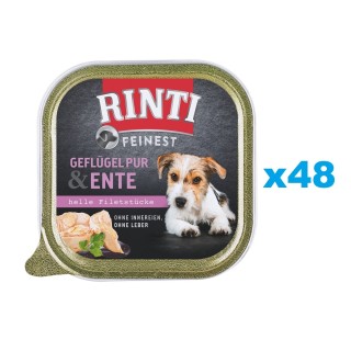 RINTI Feinest Poultry Pure&amp,Duck Geflügel und Ente 48x150 g