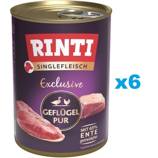 RINTI Singlefleisch Exclusive Poultry Pure Monoprotein Geflügel 6x400 g