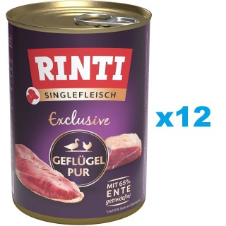 RINTI Singlefleisch Exclusive Poultry Pure Monoprotein Geflügel 12x400 g