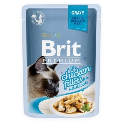 BRIT Premium Cat Fillets in Gravy Huhn Nassfutter für Katzen 24x85g