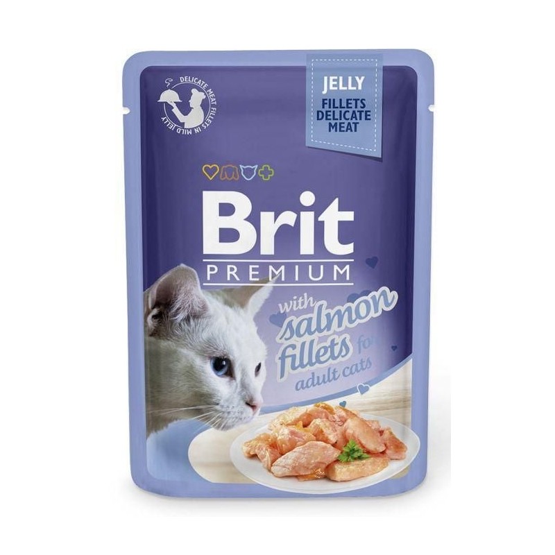 BRIT Premium Cat Fillets in Jelly Katzennassfutter mit Lachs 24x85g