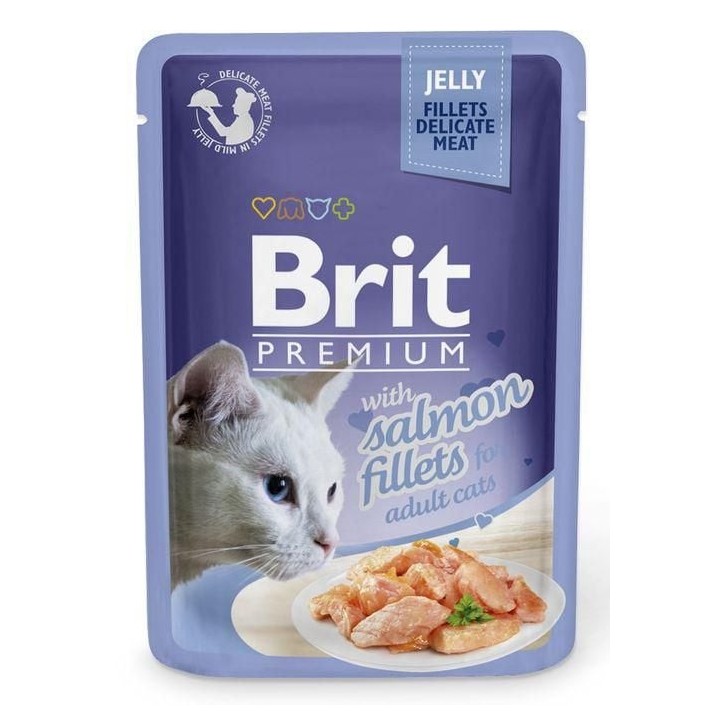 BRIT Premium Cat Fillets in Jelly Katzennassfutter mit Lachs 24x85g
