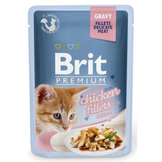 BRIT Premium Cat Fillets in Gravy Kitten Huhn Nassfutter für Kätzchen 24x85g