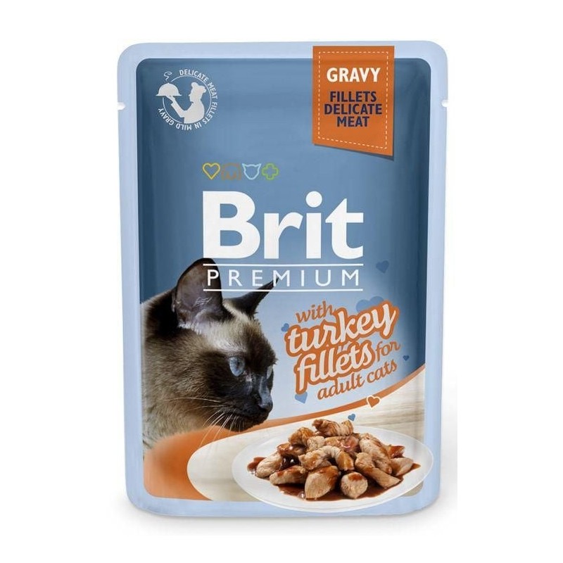 BRIT Premium Cat Fillets in Gravy Truthahn Nassfutter für Katzen 24x85g