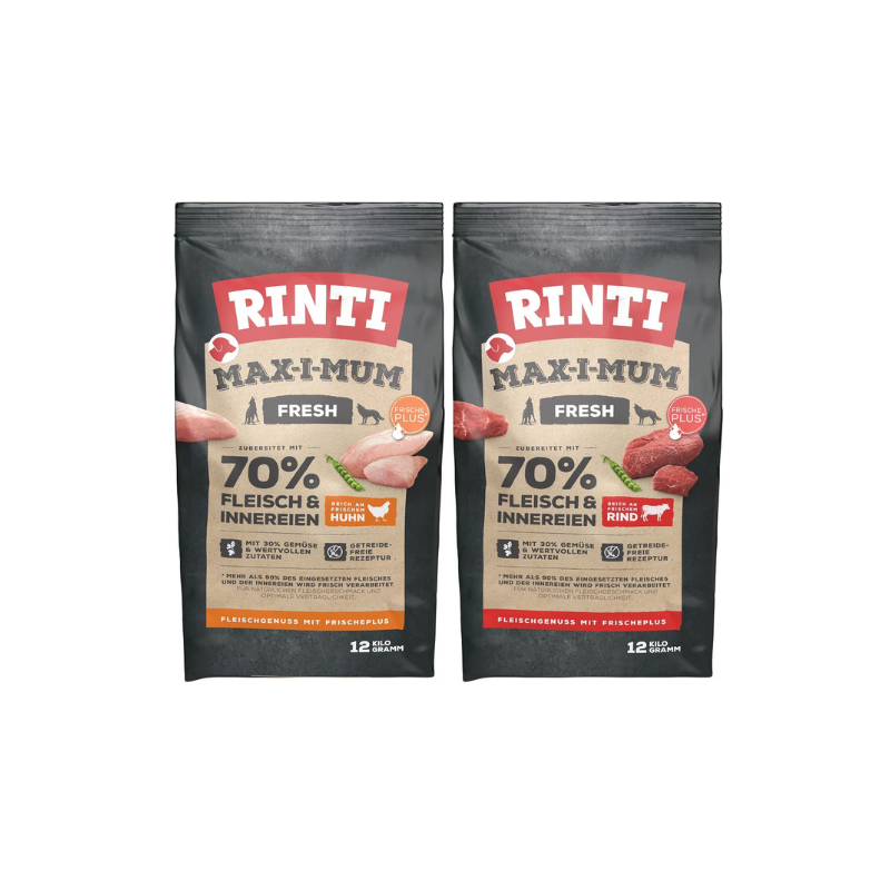 RINTI MAX-I-MUM Beef mit Rind 12 kg + Chicken mit Huhn 12 kg