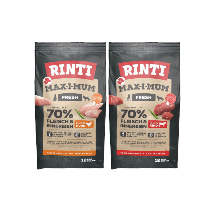 RINTI MAX-I-MUM Beef mit Rind 12 kg + Chicken mit Huhn 12 kg