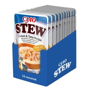 INABA CIAO Stew Hühner- und Thunfischgericht für Katzen 12x40 g