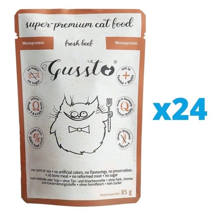 GUSSTO Cat Fresh Beef 24x85 g
