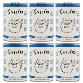 GUSSTO Cat Fresh Turkey&amp,Tuna FRISCHES TRUTHAHN UND THUNFISCH 6x400 g