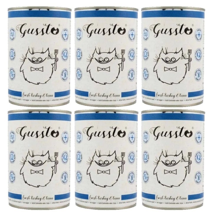 GUSSTO Cat Fresh Turkey&amp,Tuna FRISCHES TRUTHAHN UND THUNFISCH 6x400 g