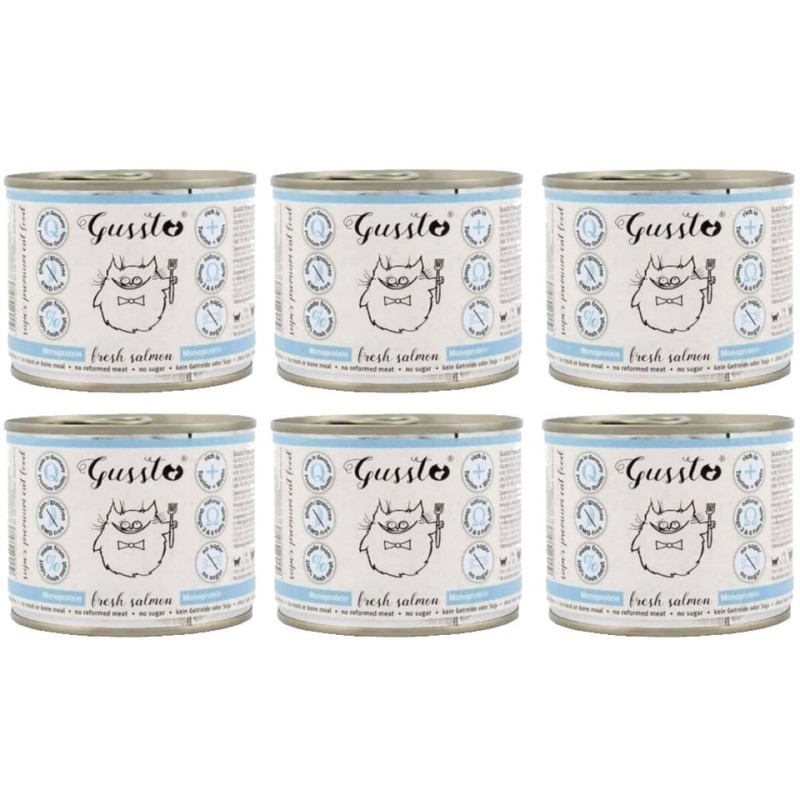 GUSSTO Cat Fresh Salmon 200 g x 6