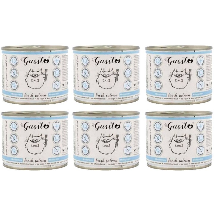 GUSSTO Cat Fresh Salmon 200 g x 6