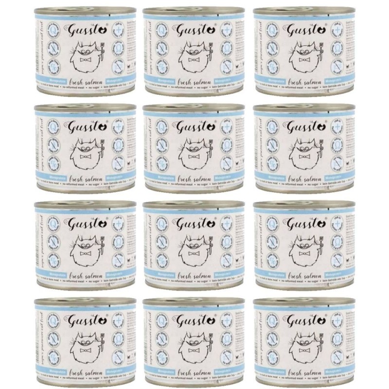 GUSSTO Cat Fresh Salmon 12x200 g