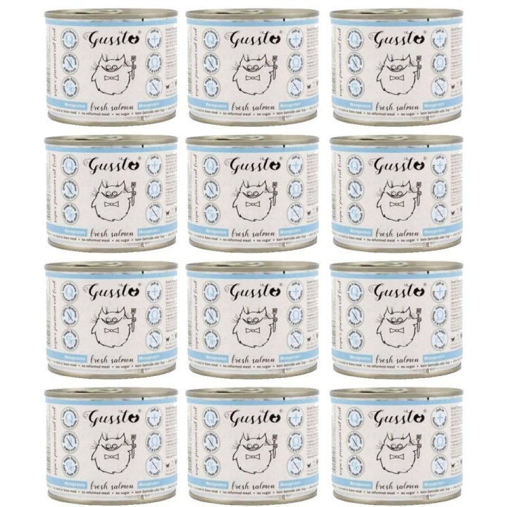 GUSSTO Cat Fresh Salmon 12x200 g