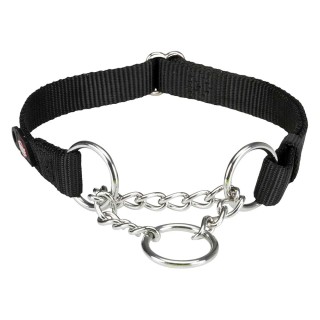Trixie Premium Zug-Stopp Halsband Schwarz - Größe M-L: 35 - 50 cm Halsumfang, 20 mm breit