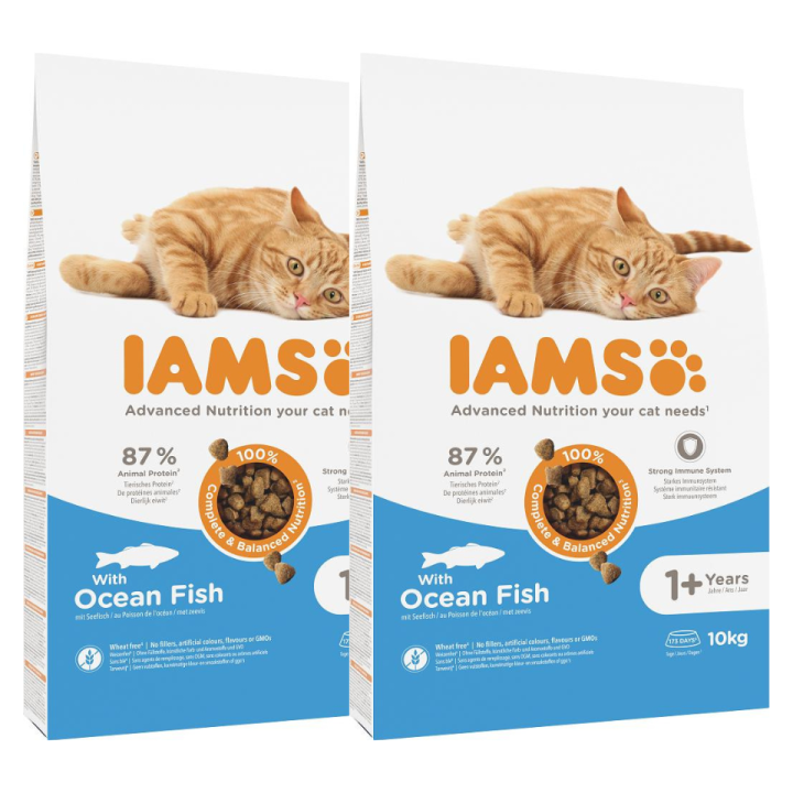 IAMS for Vitality mit Meeresfischen für ausgewachsene Katzen 20 kg (2 x 10 kg)
