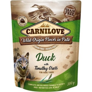 CARNILOVE Dog Paté Duck with Timothy Grass 300g Nassfutter Ente mit Timothy-Wiesengras