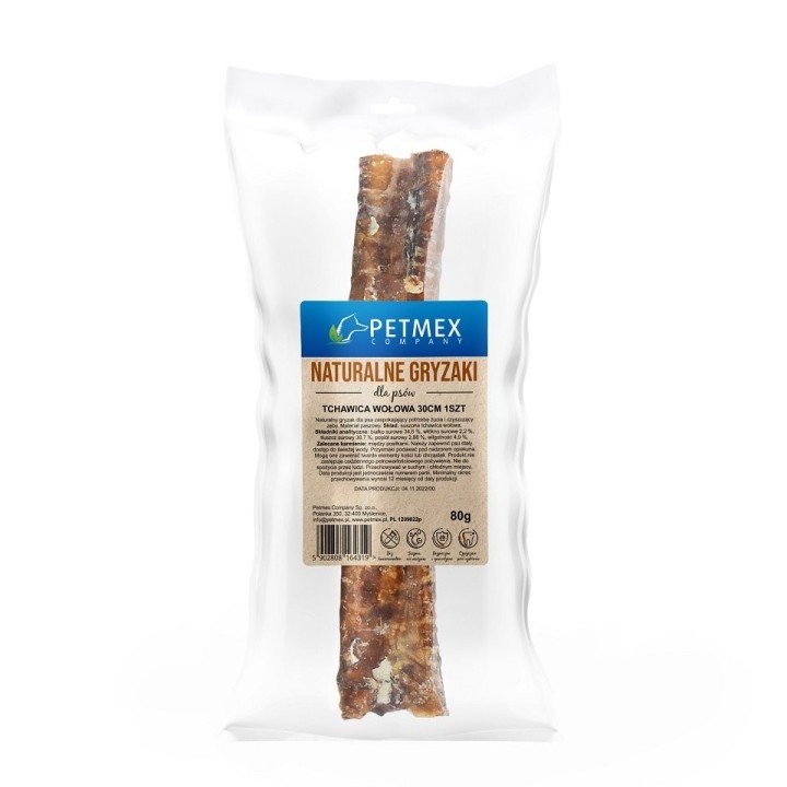 PETMEX Rindfleisch Luftröhre 30cm 1pc natürlichen Hund kauen