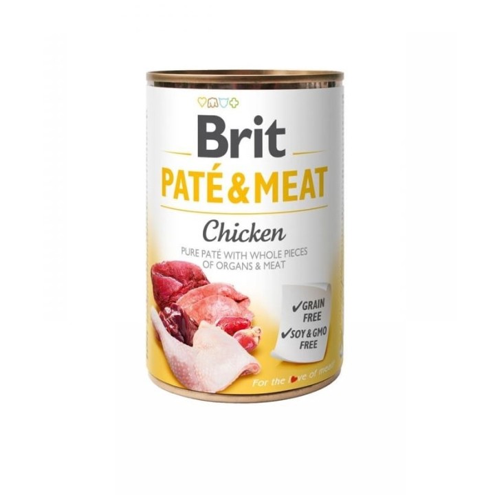 BRIT Pate&amp,Meat chicken 400 g Hühnerpastete für Hunde