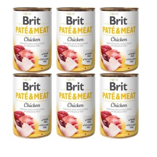 BRIT Pate&amp,Meat chicken 6x400 g Hühnerpastete für Hunde