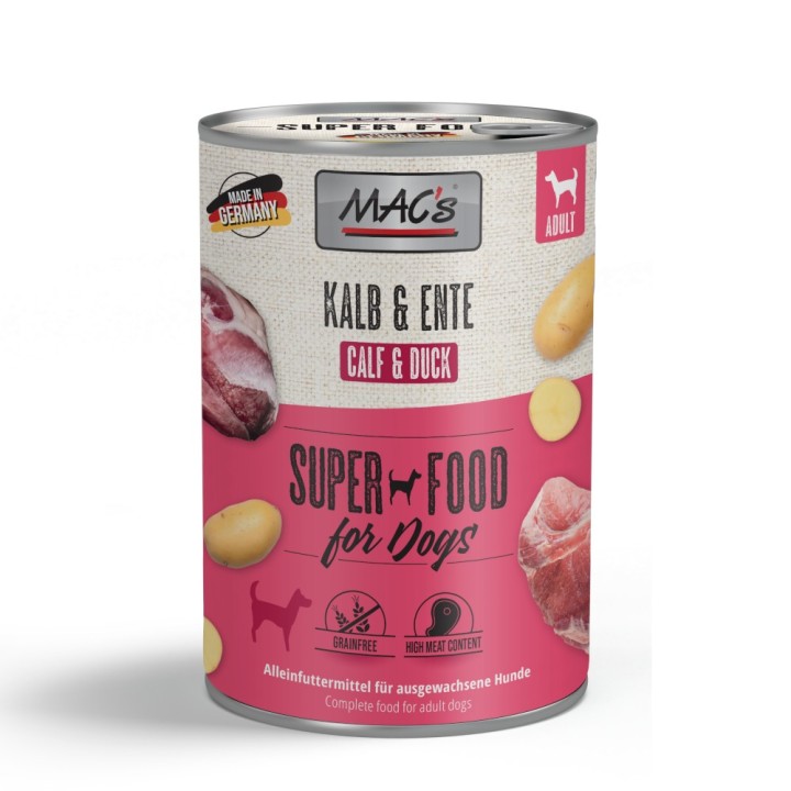 MAC's Adult Superfood 6 x 400 g - Kalb & Ente