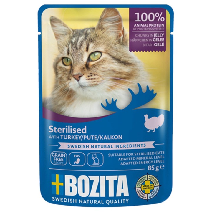 Bozita Häppchen in Gelee Sterilised 12 x 85 g - Pute