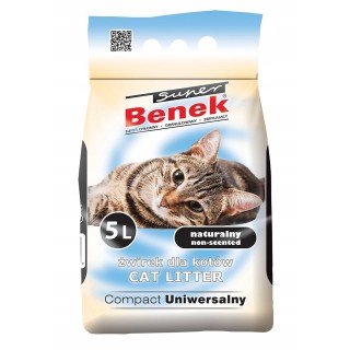 BENEK Super Benek Katzenstreu Universal kompakt weiß und himmelblau 5 l