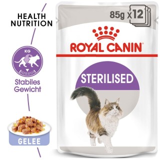 ROYAL CANIN STERILISED Nassfutter in Gelee für kastrierte Katzen 12x85g