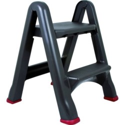 CURVER Trittleiter Hocker 2 Stufen schwarz/rot
