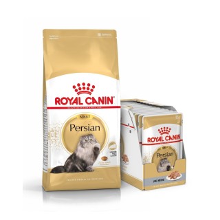 ROYAL CANIN Persian Adult Trockenfutter für Perser-Katzen + nass für Perser-Katzen 12 x 85g