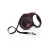 FLEXI Automatik-Leine Black Design M Gurt 5 m rosa