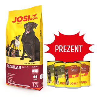 JOSERA JosiDog Regular Adult 15 kg + 4 Dosen GRATIS