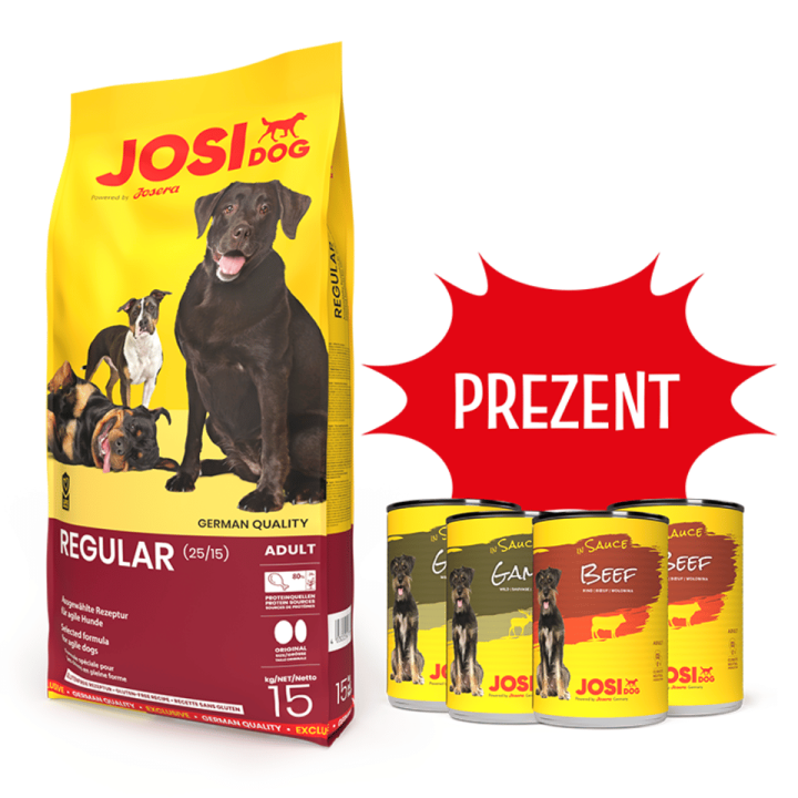 JOSERA JosiDog Regular Adult 15 kg + 4 Dosen GRATIS