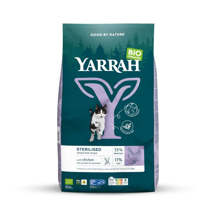 Yarrah Bio Sterilised Weizenfrei mit Bio Huhn - 2 kg