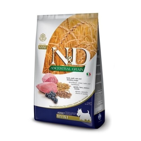 FARMINA N&amp,D Low Grain Lamb &amp, Blueberry Adult Mini 2.5 kg