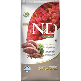 FARMINA N&amp,D Quinoa Cat Duck, Brocolli &amp, Asparagus Neutered Adult 5 kg